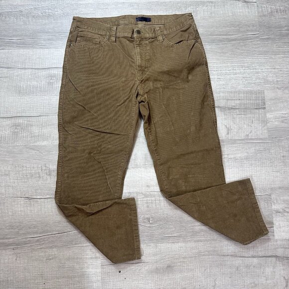 Mens L.L. Bean BeanFlex Corduroy Pants Brown Standard Fit Straight Leg 37x29 - Picture 1 of 8